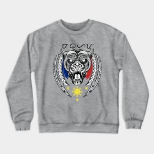 Philippine 3 Stars Sun / Tribal line Art Tiger / Black Panther / Baybayin word Mabuhay (long live) Crewneck Sweatshirt